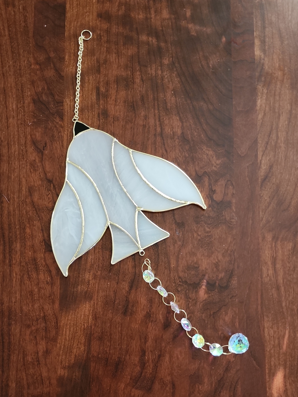 Little Rose Shop Holy Spirit Suncatcher in White and Gold